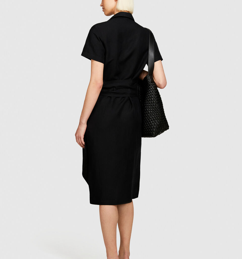 Midi dress with twist - women's midi dresses - Black | Sisley image number 3